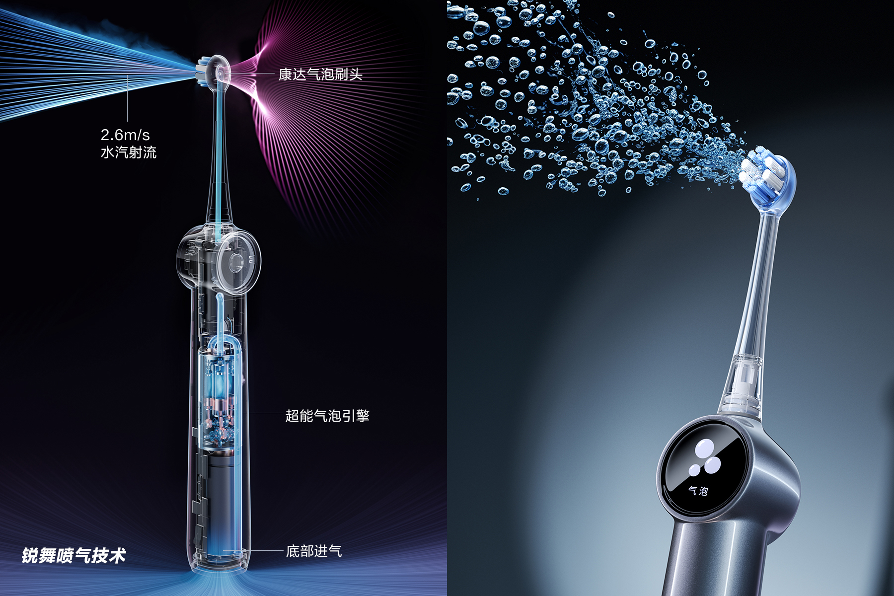 喷气电动牙刷SPA5（PH5） 喷气冲刷技术原理与专利体系